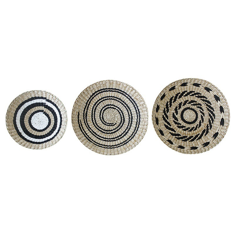 Boho Woven Wall Art Set- Handmade Rattan & Macrame Decor