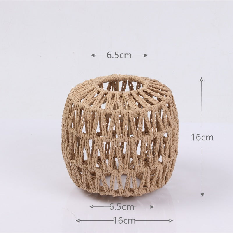 TerraGlow Woven Pendant Lamps – Handcrafted Paper String Shades