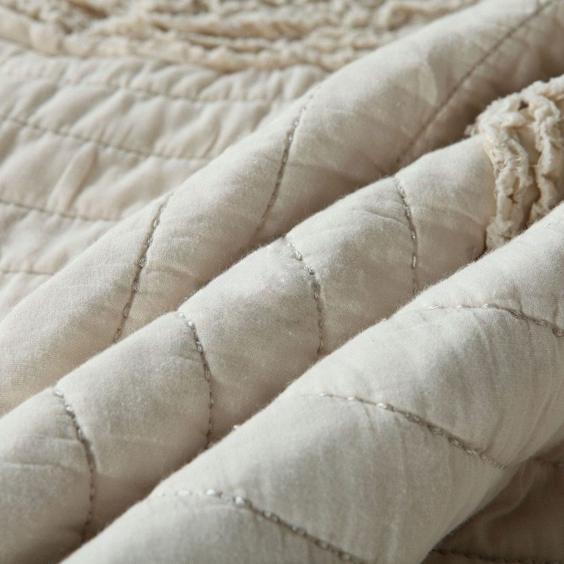 Botanical Whisper – Pure Cotton Quilted 3-Piece Bedding Set