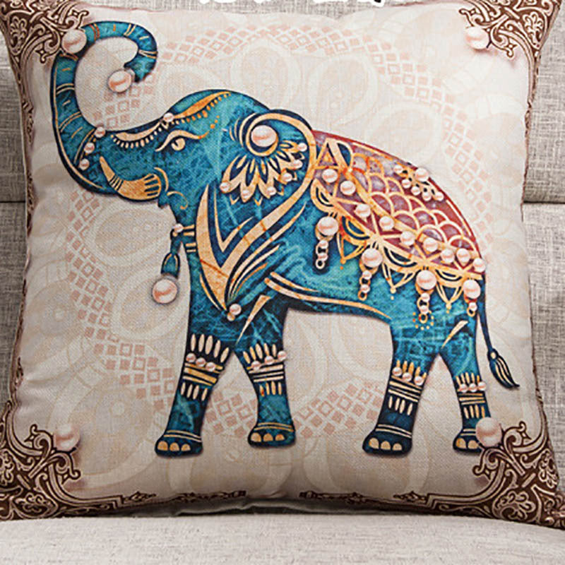 Regal Elephant Tapestry Cushion Cover