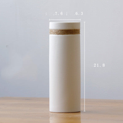 Minimalist Ceramic Rope Vase – Frosted Finish