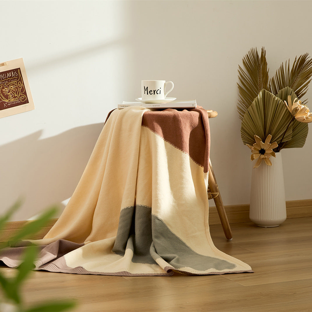 Geometric Viscose Throw Blanket – Soft, Lightweight & Stylish Accent for Sofa or Bed