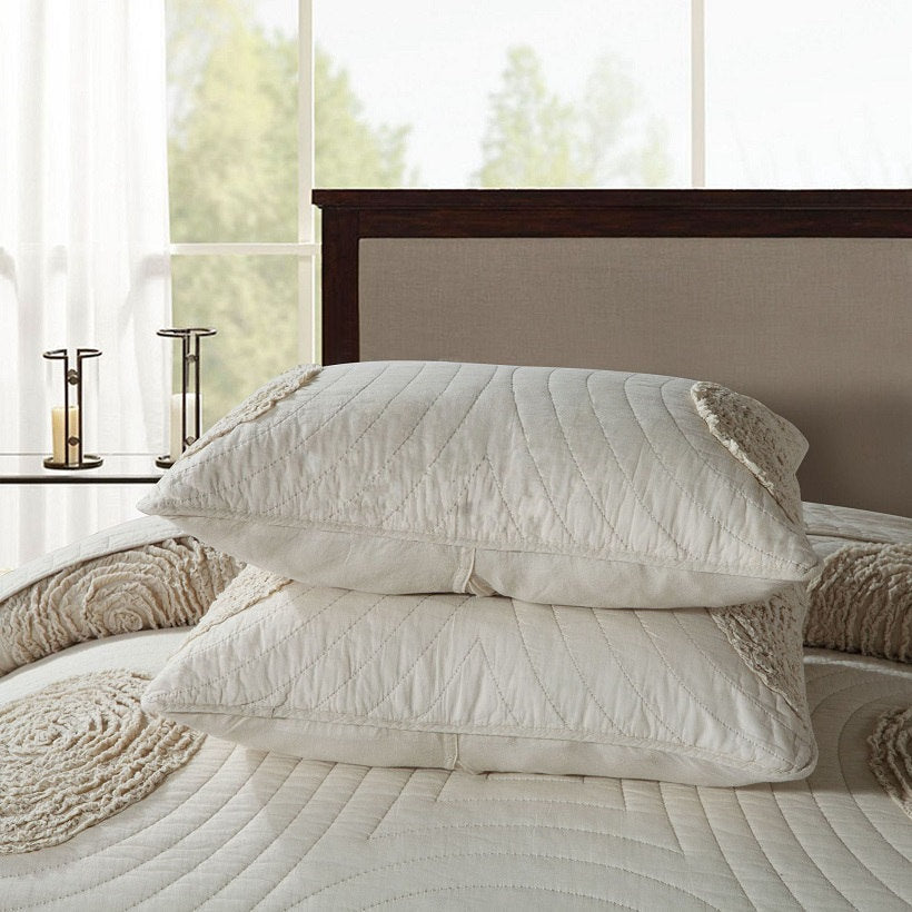 Botanical Whisper – Pure Cotton Quilted 3-Piece Bedding Set