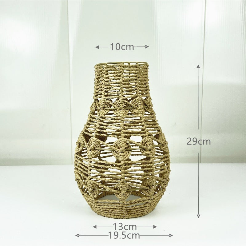 TerraGlow Woven Pendant Lamps – Handcrafted Paper String Shades