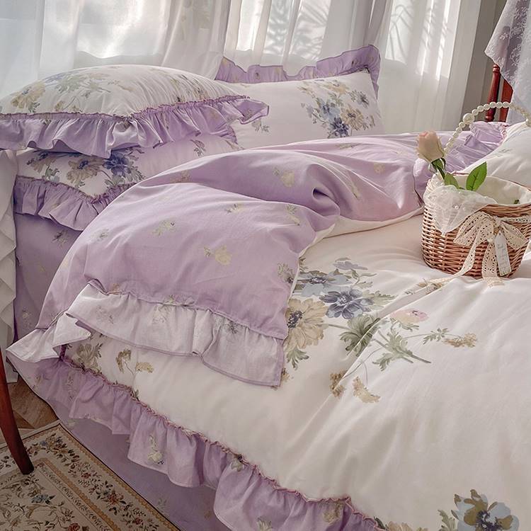 Pastoral Cotton Lace Bedding Set