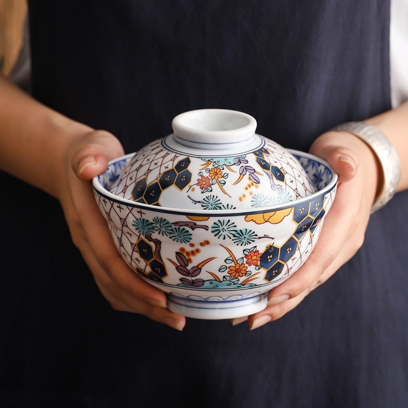 Whispers of Japan – Porcelain Stew Bowl with Lid