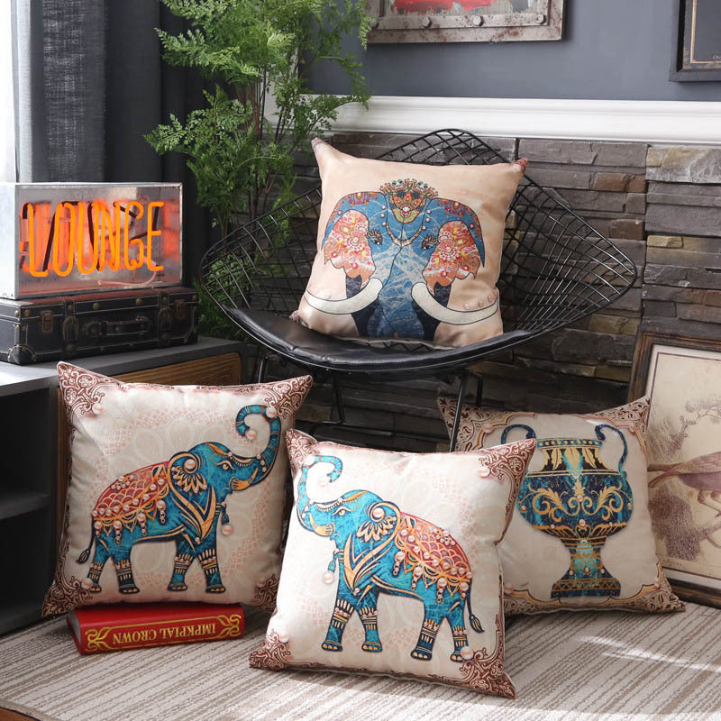 Regal Elephant Tapestry Cushion Cover