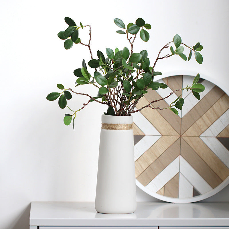 Minimalist Ceramic Rope Vase – Frosted Finish