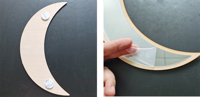 LunaPhases™ Nordic Mirror Wall Stickers – Moon Cycle Acrylic Decor Set