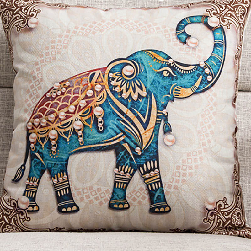 Regal Elephant Tapestry Cushion Cover