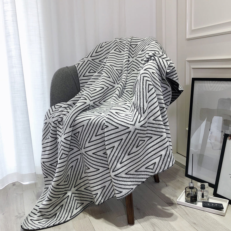 Scandi Lines – Modern Knit Throw Blanket