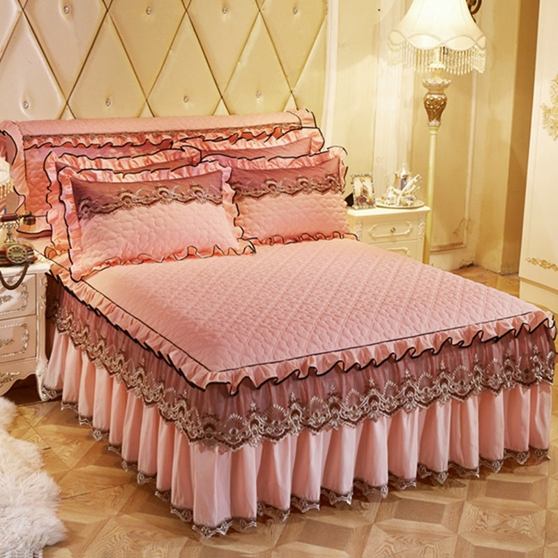 Elegant Skirted Non-Slip Bed Cover Set