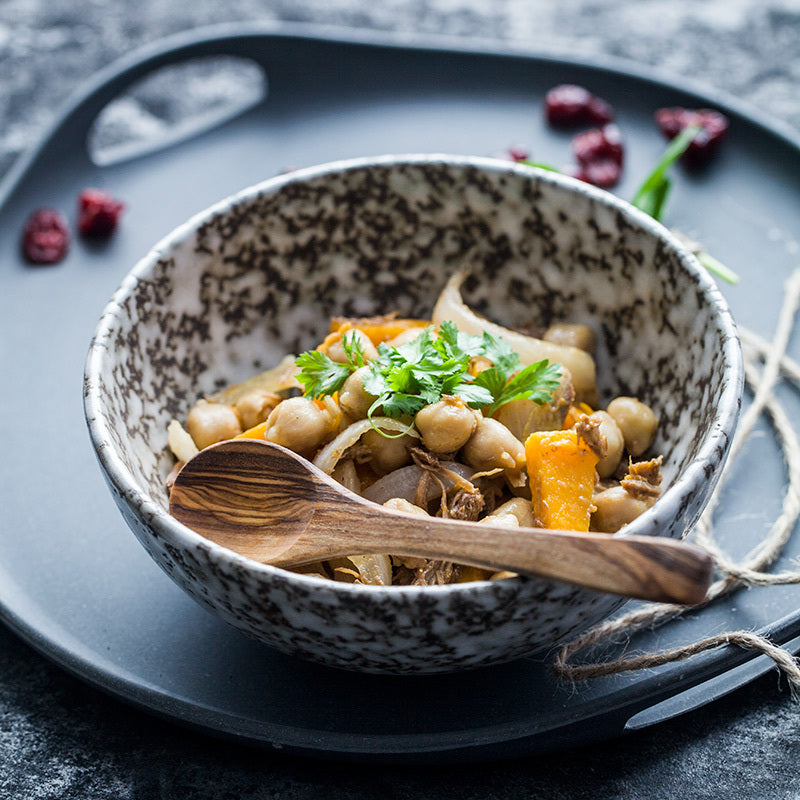 Snow in Stone – Glazed Ceramic Salad Bowl