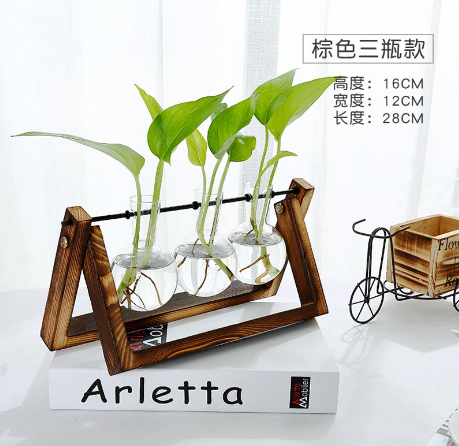 Rustic Glass Tabletop Planter