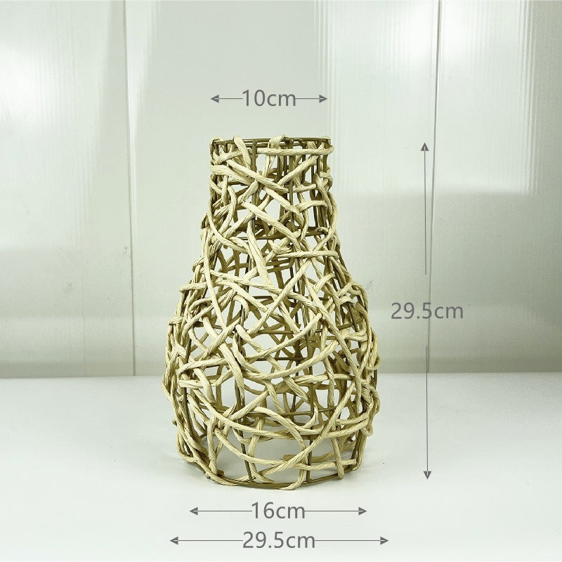 TerraGlow Woven Pendant Lamps – Handcrafted Paper String Shades