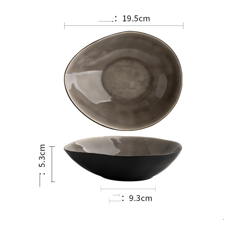 Retro Glazed Ceramic Bowl – Japanese Porcelain Noodle, Salad & Soup Bowl