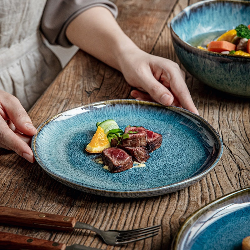 Ocean Glaze – Irregular Ceramic Bowl & Plate Collection