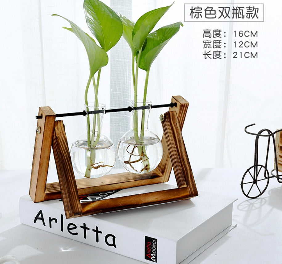 Rustic Glass Tabletop Planter