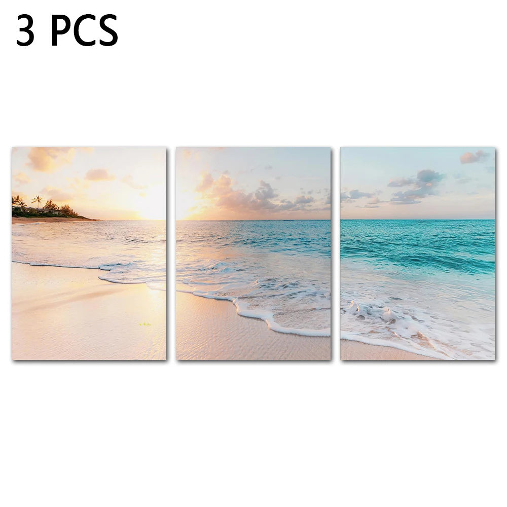Coastal Tranquility – 3-Piece Ocean Canvas Wall Art Set