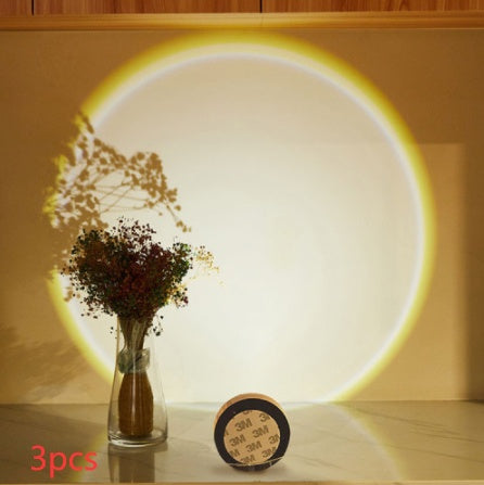 Sunset Projection LED Night Light – Modern Minimalist Cabinet & Room Lamp