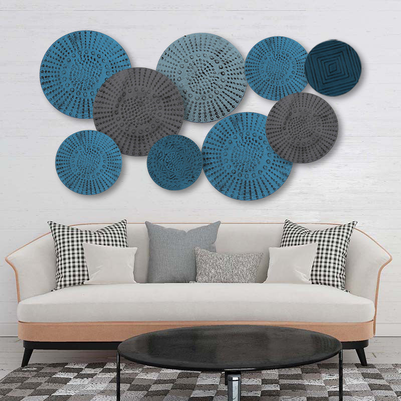 Azure Harmony Iron Wall Medallions
