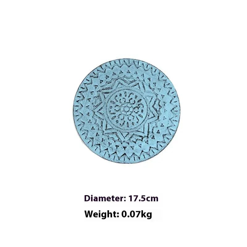 Azure Harmony Iron Wall Medallions Wave Light Blue / 17.5cm Diameter by Simple Homes