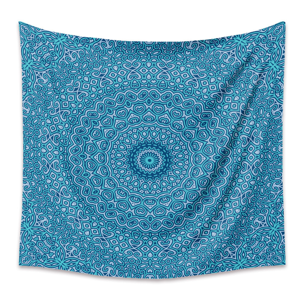 Boho Mandala Wall Tapestry – Rectangular Polyester Hanging Art