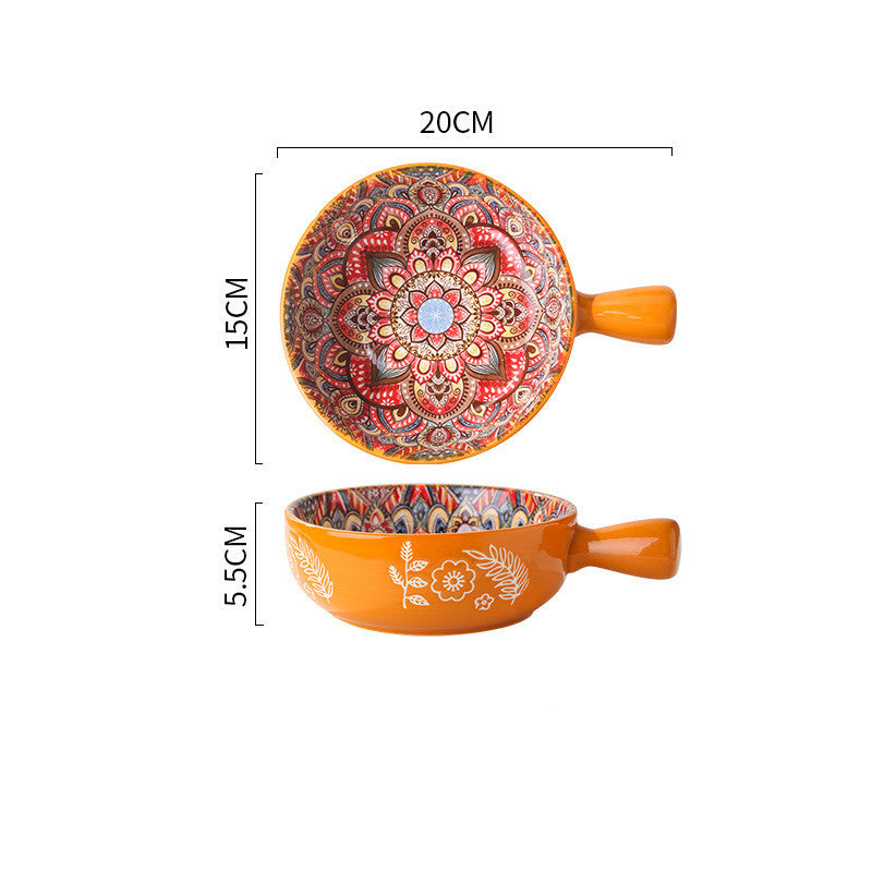 Floral Whispers — Vintage Glazed Handle Bowl (400ml)