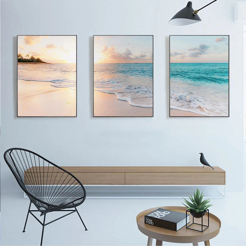Coastal Tranquility – 3-Piece Ocean Canvas Wall Art Set
