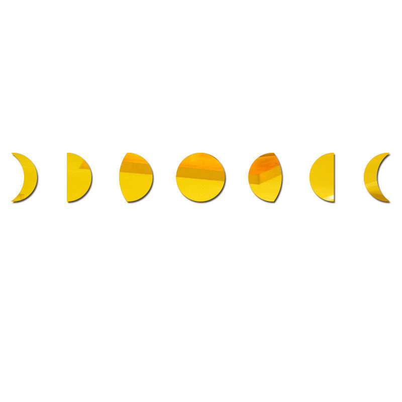 LunaPhases™ Nordic Mirror Wall Stickers – Moon Cycle Acrylic Decor Set
