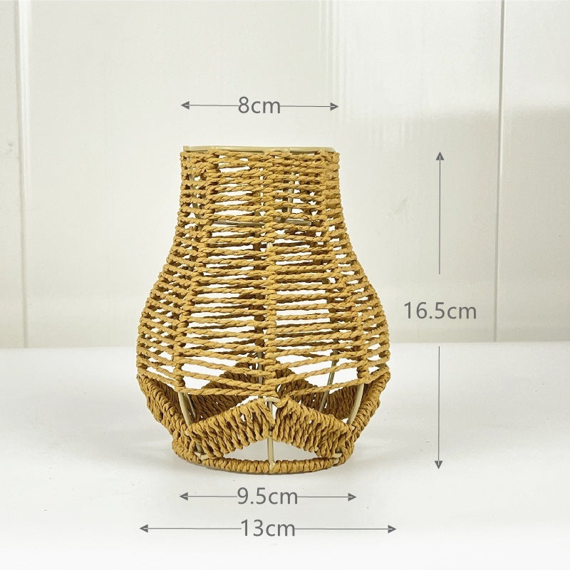 TerraGlow Woven Pendant Lamps – Handcrafted Paper String Shades