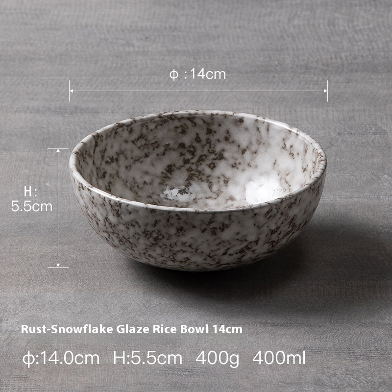 Snow in Stone – Glazed Ceramic Salad Bowl