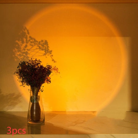 Sunset Projection LED Night Light – Modern Minimalist Cabinet & Room Lamp