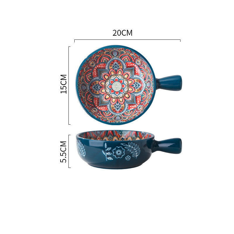 Floral Whispers — Vintage Glazed Handle Bowl (400ml)