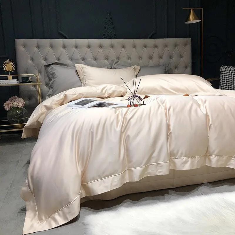 Imperial Elegance – 4-Piece Satin Touch Bedding Set Camel / 1.5X1.8M by Simple Homes