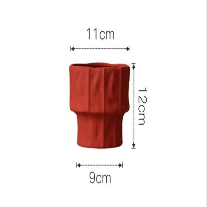 Morandi Geometric Ceramic Vase – Textured Elegance 3style by Simple Homes