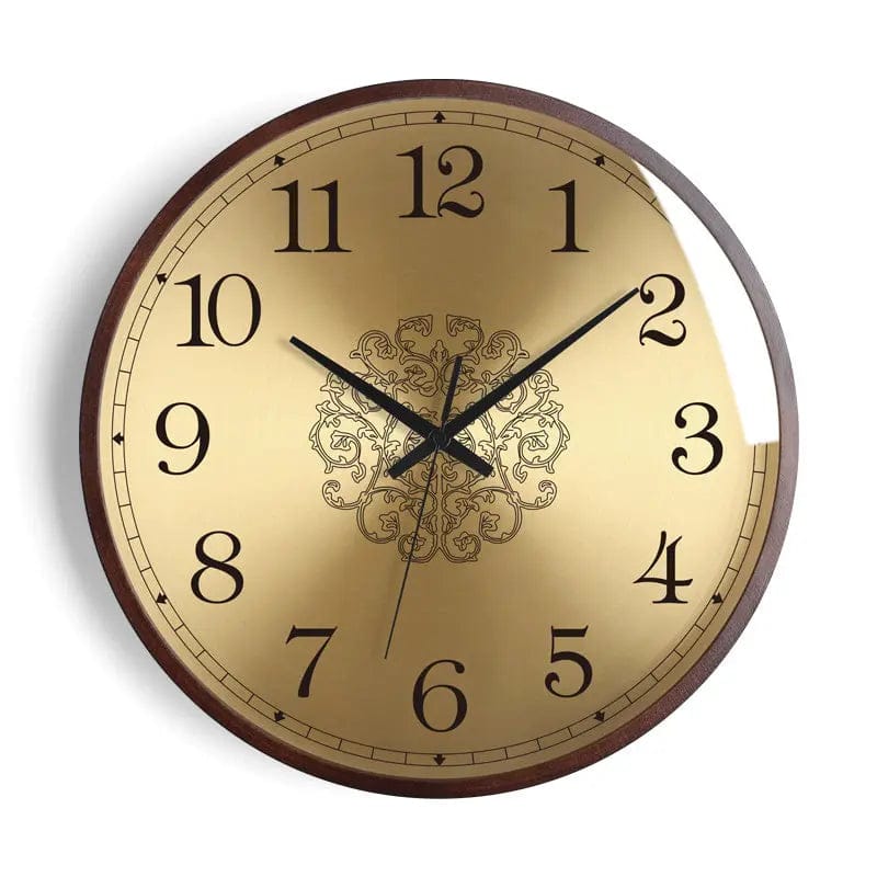 Nordic Elegance Wooden Wall Clock Gold C / 14 inches by Simple Homes