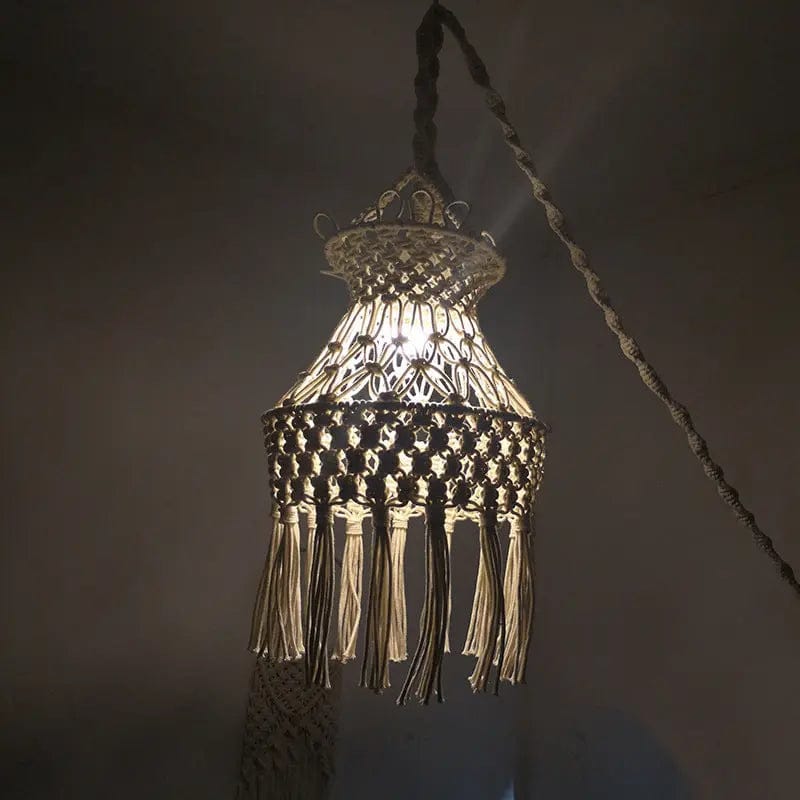 Rustic Tassel Light shade for Ceiling Lamp White / 75CM by Simple Homes