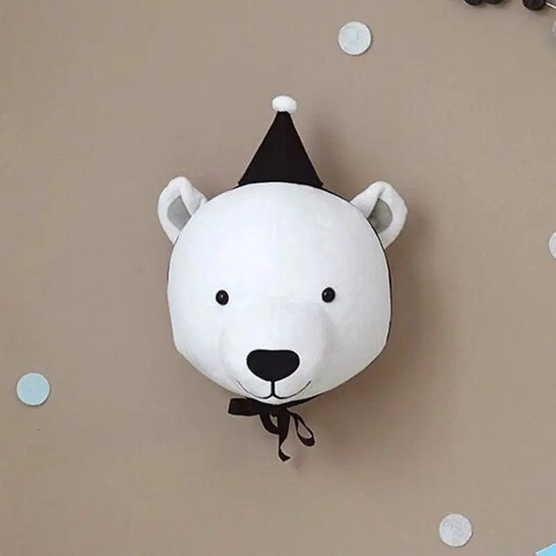 Soft Animal Wall Decor – Cotton Plush Heads for Kids' Rooms The bear by Simple Homes