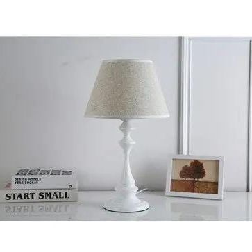 Wooden LED Table Lamp with Linen Shade – USB Bedside Decorative Light White gray / 01style / Uk by Simple Homes