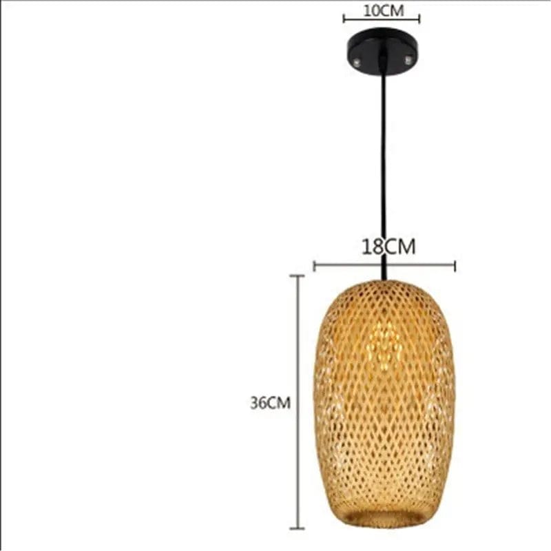 Woven Glow – Handcrafted Bamboo Pendant Light Wooden / A With 9W bulb by Simple Homes