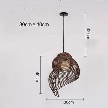 Woven Whisper™ Rattan Pendant Light Brown / 30x40cm by Simple Homes