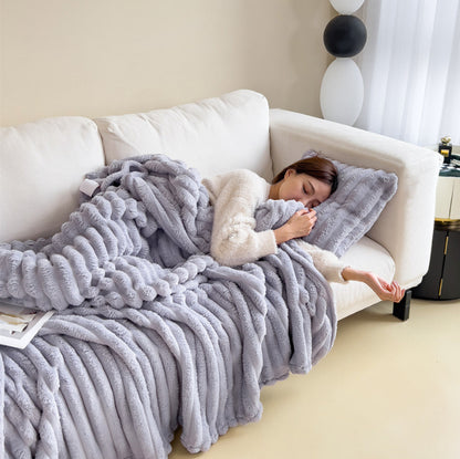 SnuggleSoft Bubble Faux Rabbit Fur Blanket