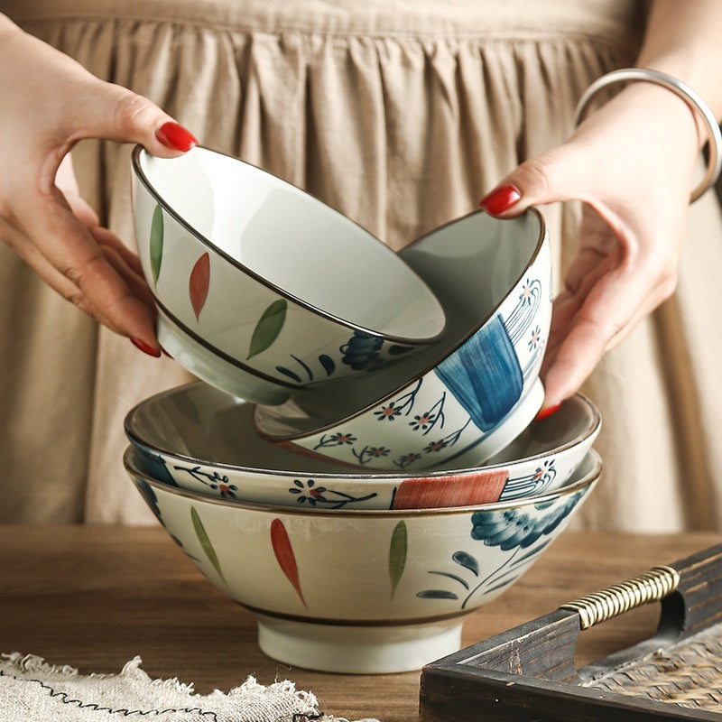 Sakura & Brushstroke Ramen Bowel Bowel-Vintage Artisan Style