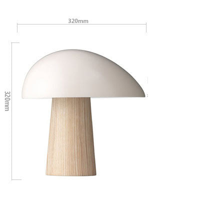 Modern Mushroom Table Lamp – Nordic Wood Base with Dome Shade for Bedroom, Living Room & Office