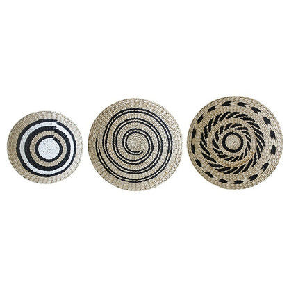 Boho Woven Wall Art Set- Handmade Rattan & Macrame Decor