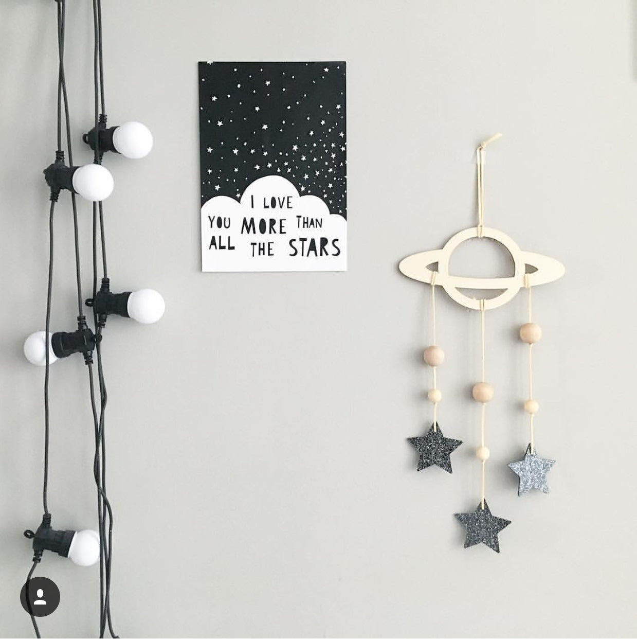 DIY Pine Wood Wall Hanging Kit – Planet & Star Theme