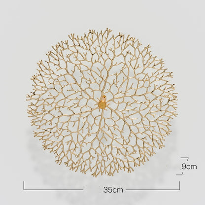 Coral Tree & Carp Wall Sculpture – Luxe Metal Wall Art