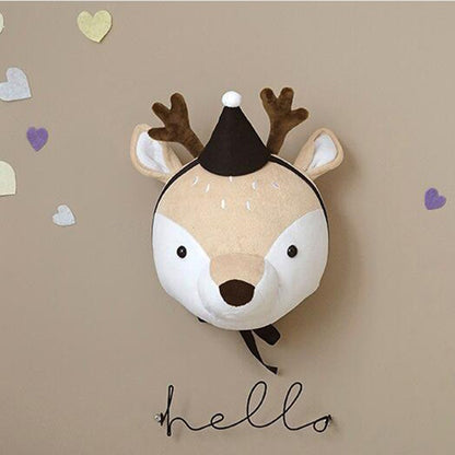 Soft Animal Wall Decor – Cotton Plush Heads for Kids' Rooms
