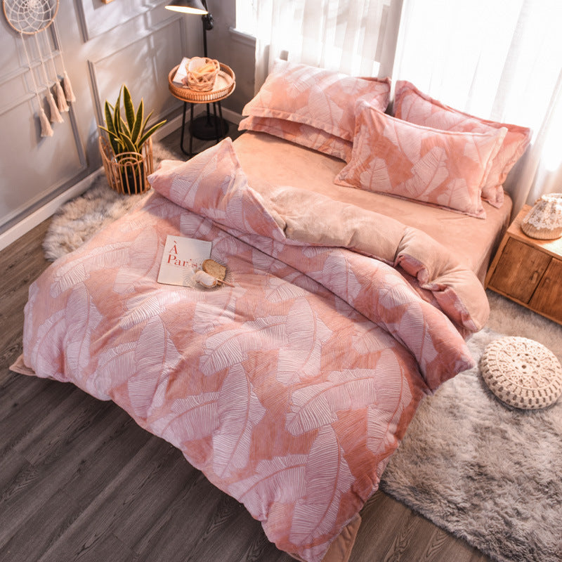 Elegant Bloom – 4-Piece Floral Bedding Set (Soft Polyester)